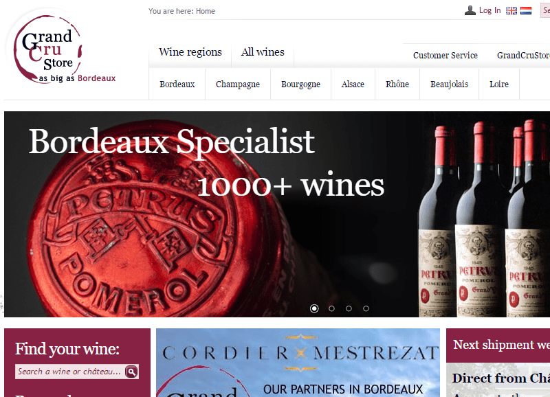 GrandCruStore website screenshot