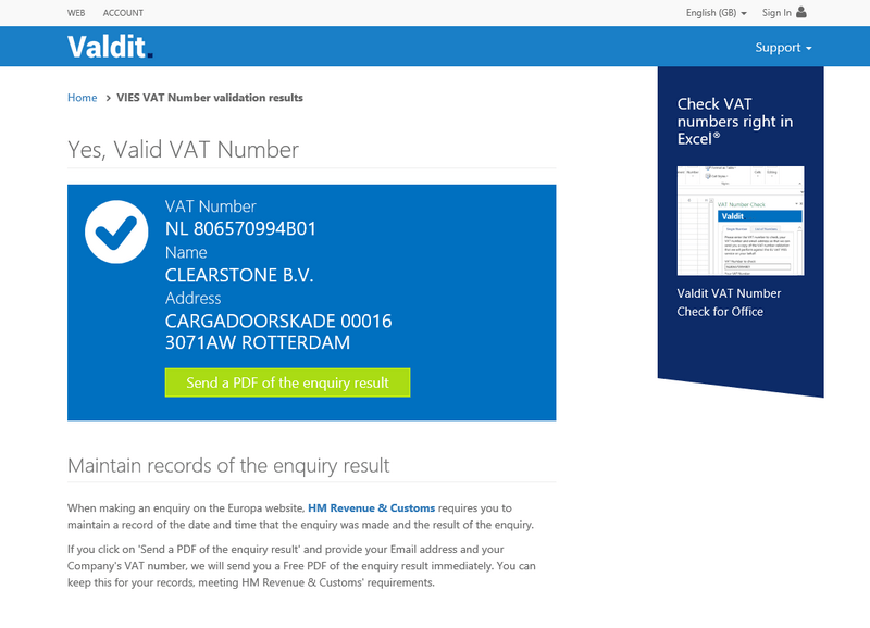Valdit website screenshot